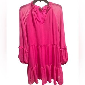 Pink Vince Camuto Three-tier Mini Dress M
